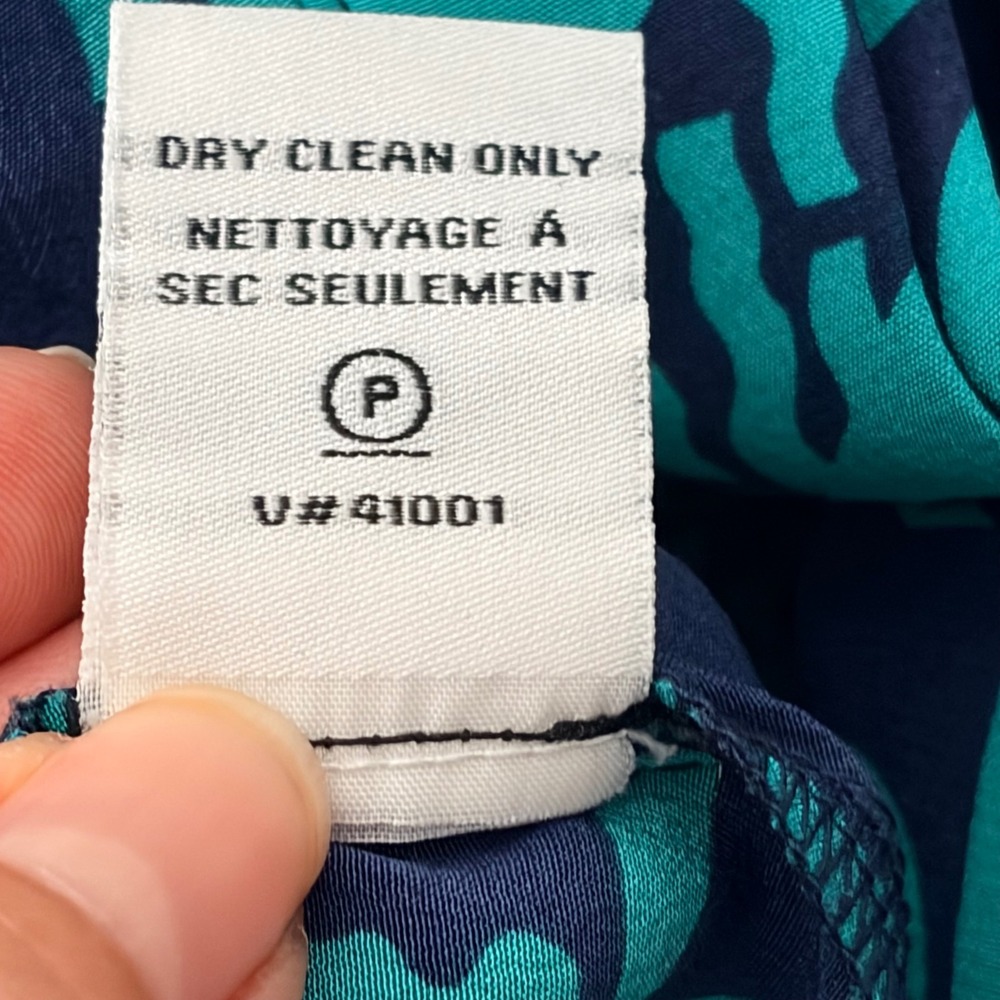 Diane von Furstenberg Deandra Dress Women 10 Teal Blue 100% Silk DVF - Picture 12 of 16